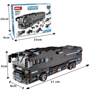 WOMA TOYS C0547 ขายส่ง รถตำรวจ SWAT เมืองจำลอง 1 ใน 6 แปลงร่างเป็นเครื่องบิน ชุดตัวต่อบล็อก - Product Image 2