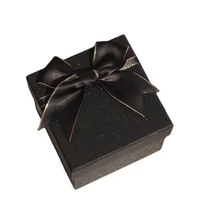 Wholesale Logo Luxury Black Gift Jewelry Wedding Invitation Lip Gloss Necklace Pillow Candle Jar Ribbon Magnetic Box Packaging