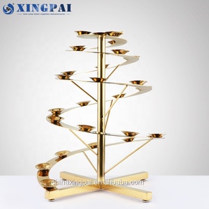 XINGPAI Catering Decorations Buffet Luxury Arab Gold Dessert Cake <strong>Stand</strong> Rotating Buffet <strong>Food</strong> Display <strong>Stands</strong> - Product Image 3