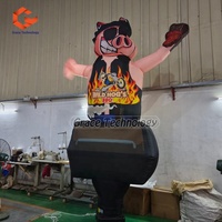 Géant publicitaire gonflable agitant le ciel Danseur Cochon Animal Forme personnalisée Tube gonflable Homme agitant le bras Fly Guy Marionnette Air Dancer