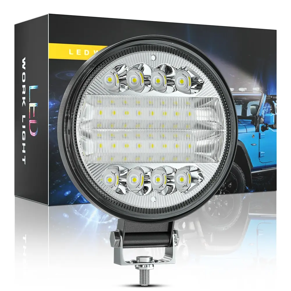 DXZ 12V-24V4インチ24LED72W4列LedワークライトバーオフロードSuvボート用防水4X4ジープ4Wdトラックスポットドライビングライト