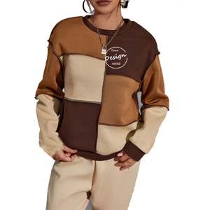 เสื้อสเวตเตอร์คอกลมผ้าฝ้ายผ้าขนแกะสำหรับผู้หญิงเสื้อกีฬาพิมพ์ลายสกรีนผ้าไหมทรงหลวมออกแบบได้ตามที่ต้องการ - Product Image 5