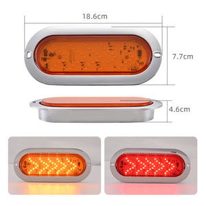 Xu Hướng <span class=keywords><strong>2025</strong></span> Hot Bán Năng Động Dòng Chảy L45 6 Inch Hình Bầu Dục Màu Đỏ Hổ Phách <span class=keywords><strong>LED</strong></span> Đuôi Đánh Dấu Mũi Tên Ánh Sáng Cho Xe Tải Trailer Phía Sau Đèn Para Camiones - Product Image 5