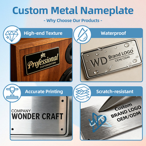 <span class=keywords><strong>Plaque</strong></span> signalétique <span class=keywords><strong>en</strong></span> acier inoxydable gravée au laser sur mesure, logo métallique pour équipement industriel, machines, produits électroniques, meubles - Product Image 3
