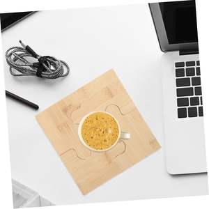 تصميم جديد 4 قسم لغز مزيج من خشب الخيزران ، مكان وضع زجاجة زجاجية - Product Image 6