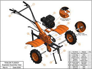 Cultivador a Gasolina de 7HP TL500GY con Transmisión por Correa, Rotocultivador de 212cc para Jardinería Profesional y Paisajismo, Europa, Alemania - Product Image 4