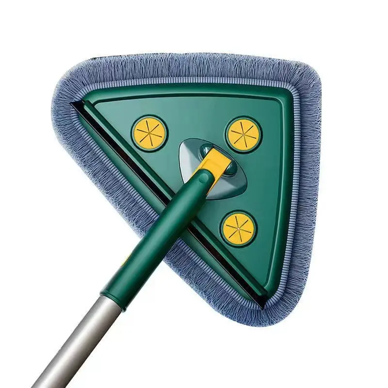 Huishoudelijke Schoonmaak Tool 360 Draaibare Driehoek Platte Dweil Roestvrij Staal Handvat Microfiber Reiniging Magische Vloer Mop Raam Schoon