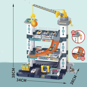 Jeu de Piste de Course pour Voitures avec <span class=keywords><strong>Garage</strong></span> de Stationnement Urbain à 3 Niveaux à Monter Soi-Même, Grue à Manivelle, Alimenté par Piles AA, en Plastique - Product Image 3