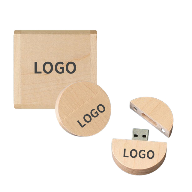 Custom Logo Wooden USB Flash Drive 8GB Multi Shape Advertising Usb-Stick Pendrive With Box