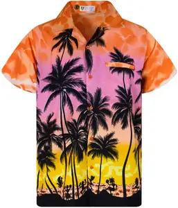 Women Hawaiian Blouse Shirt Casual Front Pocket Button Down Beach Multi Colors shirts