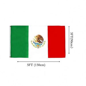 Drapeau national du Mexique en polyester, taille personnalisée 3x5 pieds (90x150cm), Banderas de Mexique - Product Image 2