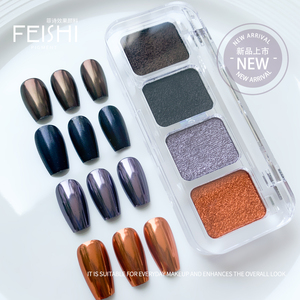 Ensemble de couleurs OEM <span class=keywords><strong>4</strong></span> en 1 palette de poudre à ongles miroir chromée pour nail art - Product Image 5