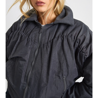 Veste décontractée tendance streetwear, coupe-vent d'hiver, veste bomber zippée pour femme avec logo personnalisé