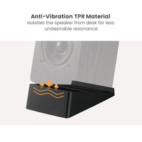 Supports d'enceintes de bureau inclinés anti-vibrations noirs, paire pour enceintes bibliothèque et moniteurs de studio