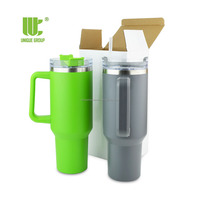 Groupe UNIQUE, gobelet de voyage isolé de 40oz avec poignée, tasse en acier inoxydable à Double paroi scellée sous vide avec paille