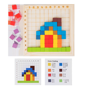 2 đến 4 tuổi cầu vồng bằng gỗ khối xây dựng <span class=keywords><strong>3D</strong></span> đếm khối Câu Đố giáo dục sớm Bộ Câu Đố dạy học được chứng nhận EN71 - Product Image 5