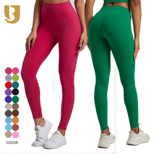 Leggings de yoga et de sport personnalisés pour femmes, dos en V, 68% Nylon 32% Spandex, haute élasticité, coupe en V, pantalon d'entraînement, taille élastique, effet ventre plat - Product Image 2