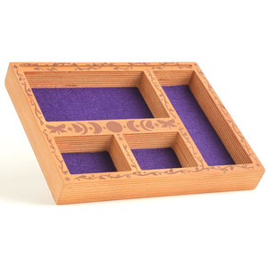 Vassoio di cristallo in legno con Tarcot cartoncino disegno mistico streghetta astrologia porta Organizer cristallo - Product Image 1