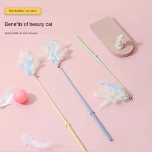<b>Cat</b> Teaser Wand Feather Stretchable <b>Interactive</b> Soft Colorful Stick Wand <b>Cat</b> <b>Toys</b> - Product Image 2