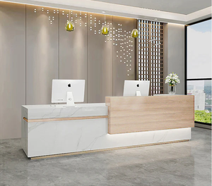 Mostrador de Recepción Personalizado Shinestone, Color Crema, Superventas, Mostrador <span class=keywords><strong>para</strong></span> Salón de Belleza, <span class=keywords><strong>Mesa</strong></span> de Recepción Circular Pequeña <span class=keywords><strong>para</strong></span> Salón de <span class=keywords><strong>Uñas</strong></span> - Product Image 2