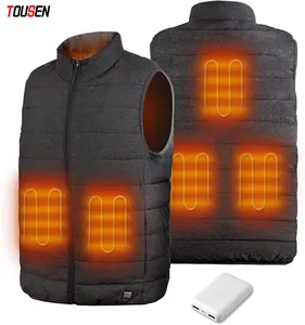 Men Heated Fleece Jacket Adjustable Temperature 3 Heating Zones Winter body gilet waistcoat outdoor camping heating smart vest