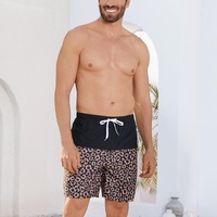 Maillots de bain deux pièces imprimé léopard à une épaule avec ceinture à nouer pour femmes, maillots de bain pour enfants, shorts de bain pour hommes, maillots de bain assortis pour la famille