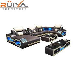 أريكة على شكل حرف U بتصميم ألماني عصري مع إضاءة LED ومشغل موسيقى - Product Image 2