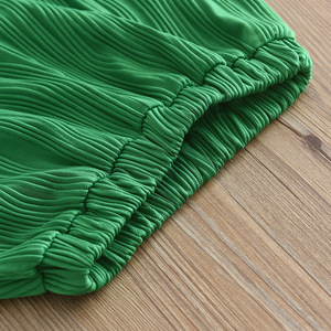 2024 primavera estate Boutique per bambini vestiti per <span class=keywords><strong>bambina</strong></span> gilet bianco verde manica lunga camicia <span class=keywords><strong>Shorts</strong></span> 3 pz abbigliamento moda per bambini - Product Image 5