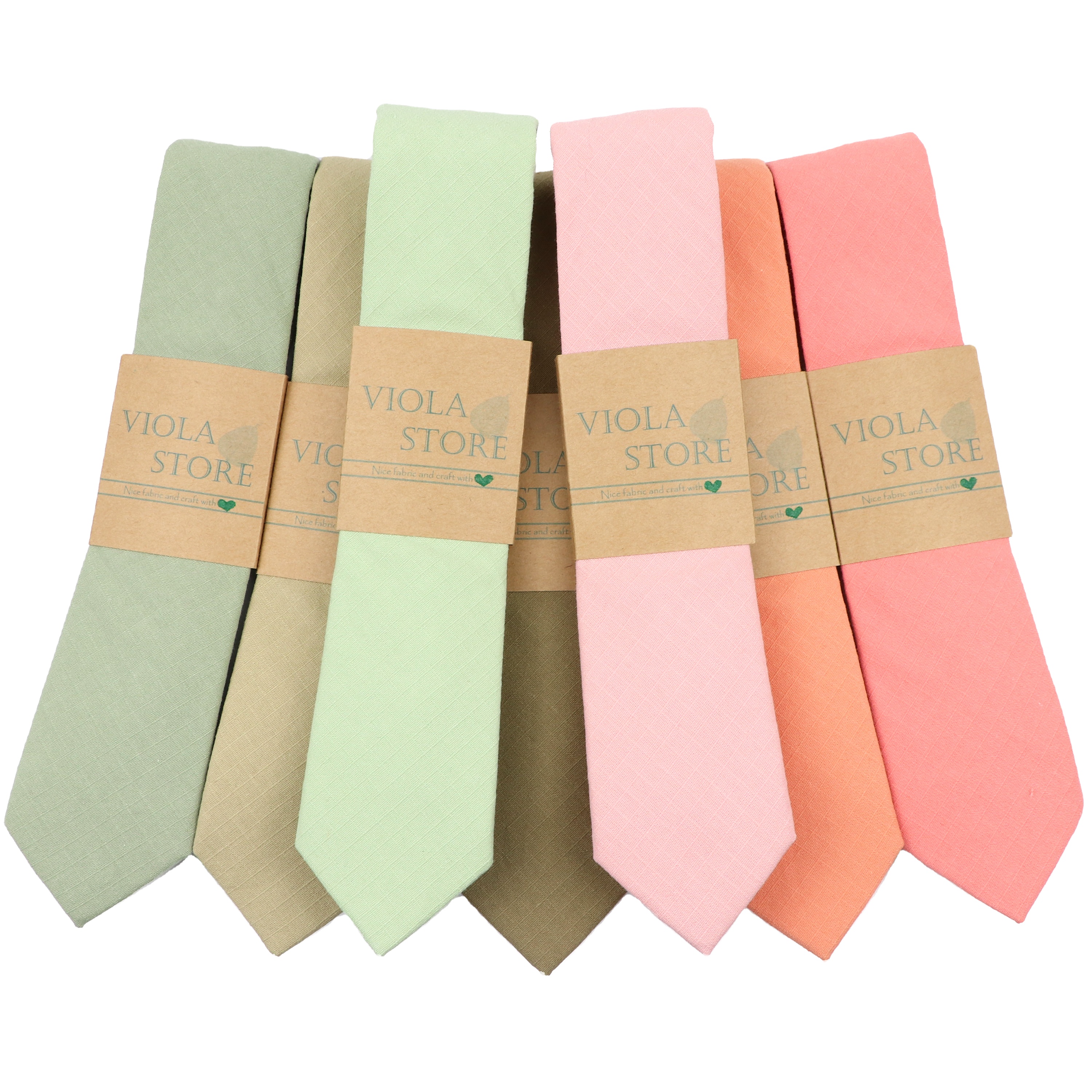 Nice Color Sage Green Pink Peach Solid Cotton Necktie 6cm Skinny Wedding Party Suit Tuxedo Men Tie Gift Bowtie Cravat Accessory