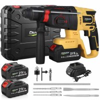 Marteau perforateur électrique portable DERUIDA, sans fil, rechargeable, sans balais, industriel, pour béton, ensemble de marteaux rotatifs
