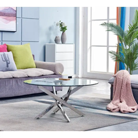 2026 Neues Design Mindestbestellmenge 50 Stück Fabrik Großhandel 2026 Bestseller Wohnzimmermöbel Ovaler Couchtisch Modernes Design Glas-Esstisch
