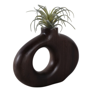 Vaso in Legno di Mango Intagliato, Vaso Decorativo Moderno per Soggiorno, Camera da Letto, Ufficio, Decorazioni per la Casa - Product Image 2