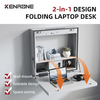 KENRONE Bureau mural escamotable peu encombrant avec alarme anti-effraction, poste de travail mural pour petit appartement, maison d'hôtes, achat en gros