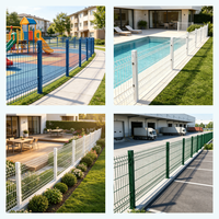 Clôture de jardin en treillis métallique 3D antirouille - Barrière arquée sans creuser pour animaux - Panneaux de clôture en acier pour le contrôle des chiens et des lapins