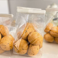 Sacs d'emballage pour pain en plastique transparent refermables, à fond plat avec soufflet, qualité alimentaire, pour pain fait maison, bagels, boulangerie, vente en gros