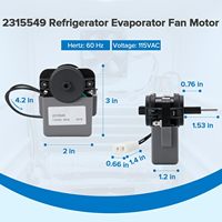 Moteur de ventilateur d'évaporateur de réfrigérateur, minuterie de dégivrage 2315549 115VAC 60Hz pour réfrigérateurs et congélateurs Whirlpool Maytag Kenmore