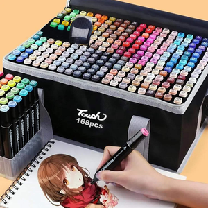 Marcadores de Arte al por Mayor con <span class=keywords><strong>168</strong></span> Colores, Doble Punta, a Base de Alcohol para Dibujo y Coloreado Infantil, Mochila Portátil de Tela Oxford - Product Image 5