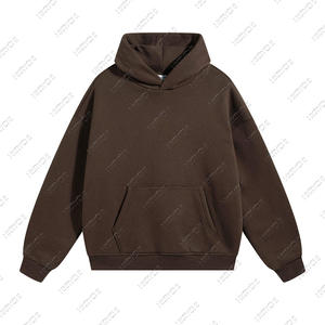 En blanco 100% algodón invierno impreso bordado a prueba de viento impermeable de gran tamaño pulóver Sudadera con capucha bolsillo peso pesado gota hombro - Product Image 3
