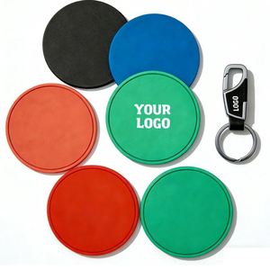 Restaurant Round Tea Cup <b>Mat</b> with Custom Logo Wholesale Silicone Coaster for Drink <b>Bar</b> Hotel Promo Business Gift PVC Coasters - Product Image 1