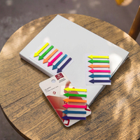 Onglets d'indexation transparents PET Slim Arrow, réinscriptibles et repositionnables pour le bureau et l'étude, 12*44mm, 20 feuilles * 6 blocs