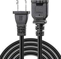 Prise de câble d'extension américaine Cordon d'extension d'alimentation USA Mâle Femelle 2 broches 2 prises pour NEMA 1-15P à 1-15R 0.3m 0.5m 1m 1.5m 3m 5m