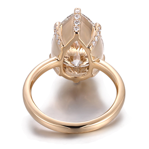 Bague de diamants de laboratoire certifiée IGI de couleur marron coupe poire bague de bijoux fins en or massif 18 carats bagues de fiançailles personnalisées pour cadeau de noël - Product Image 3