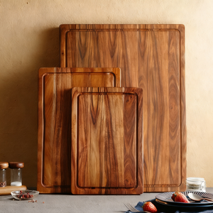 Tabla de cortar de Acacia no tóxica, tablas de cortar de madera con ranuras para jugo para carne, tablas de tallado de madera para el hogar y la cocina de barbacoa - Product Image 6
