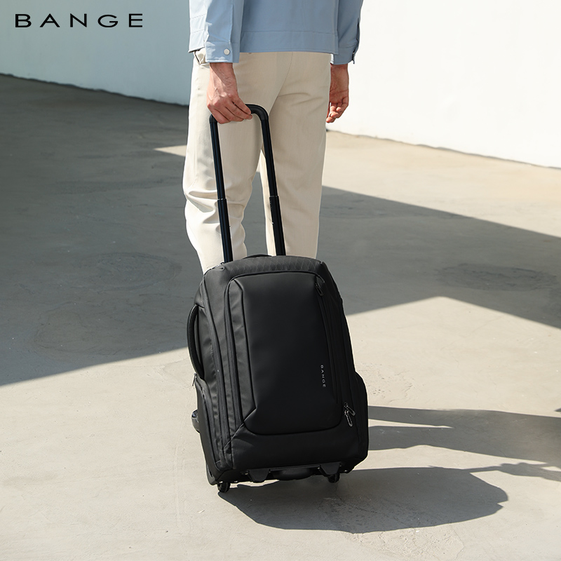 50 l travel backpacks slim BANGE MultiFunctional Ergonomic 50L Large Capacity 2-in-1 Wheeled Backpack Trolley for Travel, Gray density fabric with DuraGuard coating provides ultimate resistance against stains and abrasions BANGE Ergonomic Wheeled Backpack -