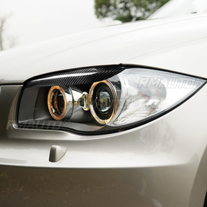 1 par de cubiertas decorativas para faros delanteros de coche, de fibra de carbono real, para BMW E81 E82 E87 E88 128i 135i 2004-2011, accesorios para coche - Product Image 6
