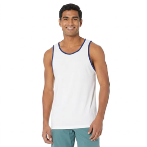 Fabricant de vêtements de sport personnalisés, polyester/coton respirant, tricoté, débardeur de musculation pour hommes, impression musculaire - Product Image 1