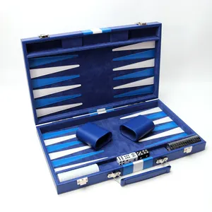 High quality professional chess and backgammon table luxury leather backgammon set