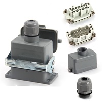Connecteur industriel robuste BYLJQ 16A 500V IP65 série HE, multipolaire, rectangulaire, 4, 6, 10, 12, 16, 18, 20, 24, 32, 36, 40, 48 broches