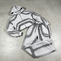 Ensemble de survêtement streetwear pour homme de haute qualité, broderie personnalisée, impression directe, sweat à capuche zippé et pantalon de survêtement, vêtements de sport