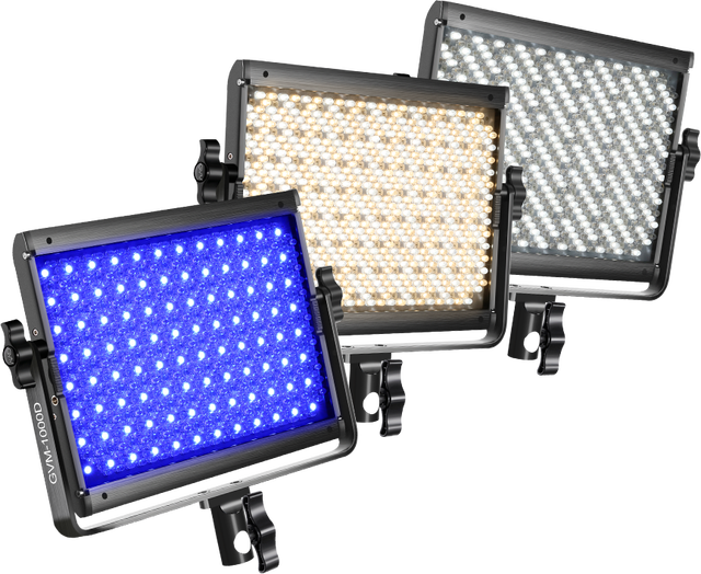 GVM 1000D  RGB LED Video Light With 3 Softboxes 50W Video Lighting Color Led Video Lighting Kit